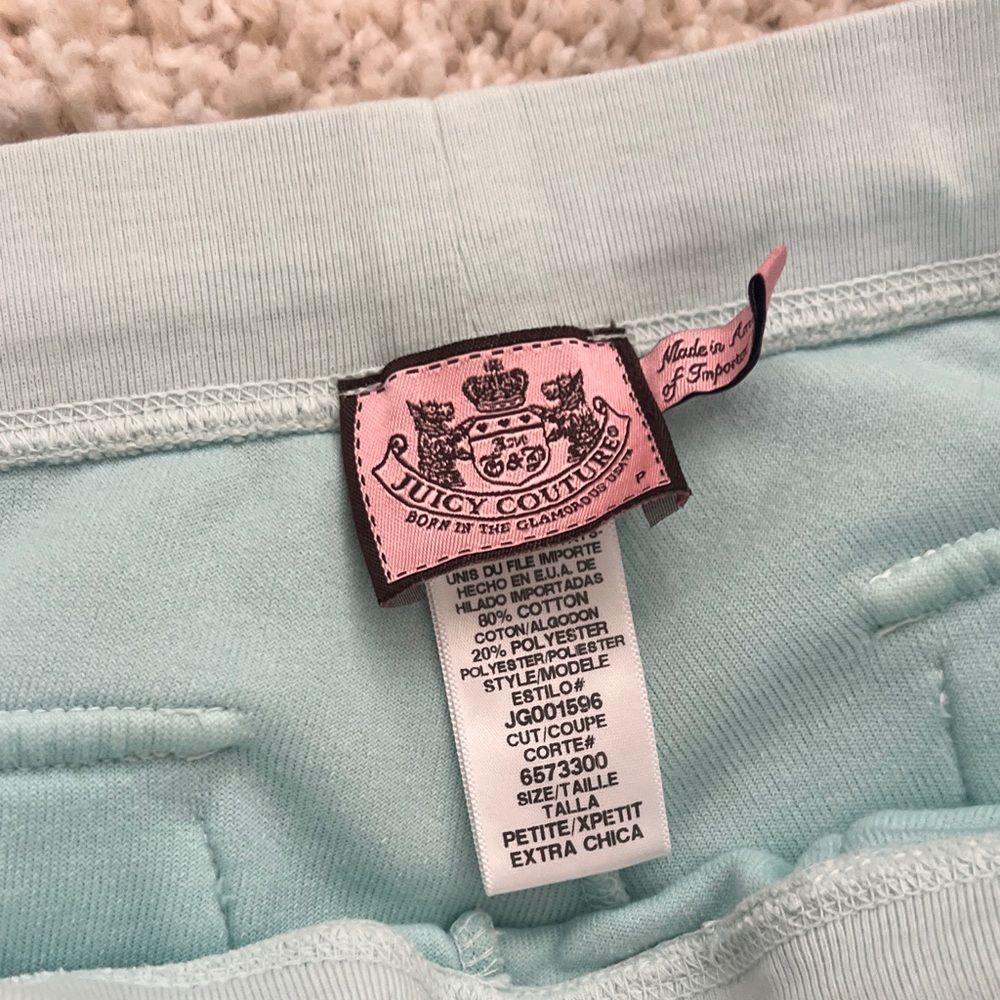 Juicy Couture Terry Light Mint Blue Zip-Up Hoodie (M) and Pants (P) Set - Picture 5 of 7